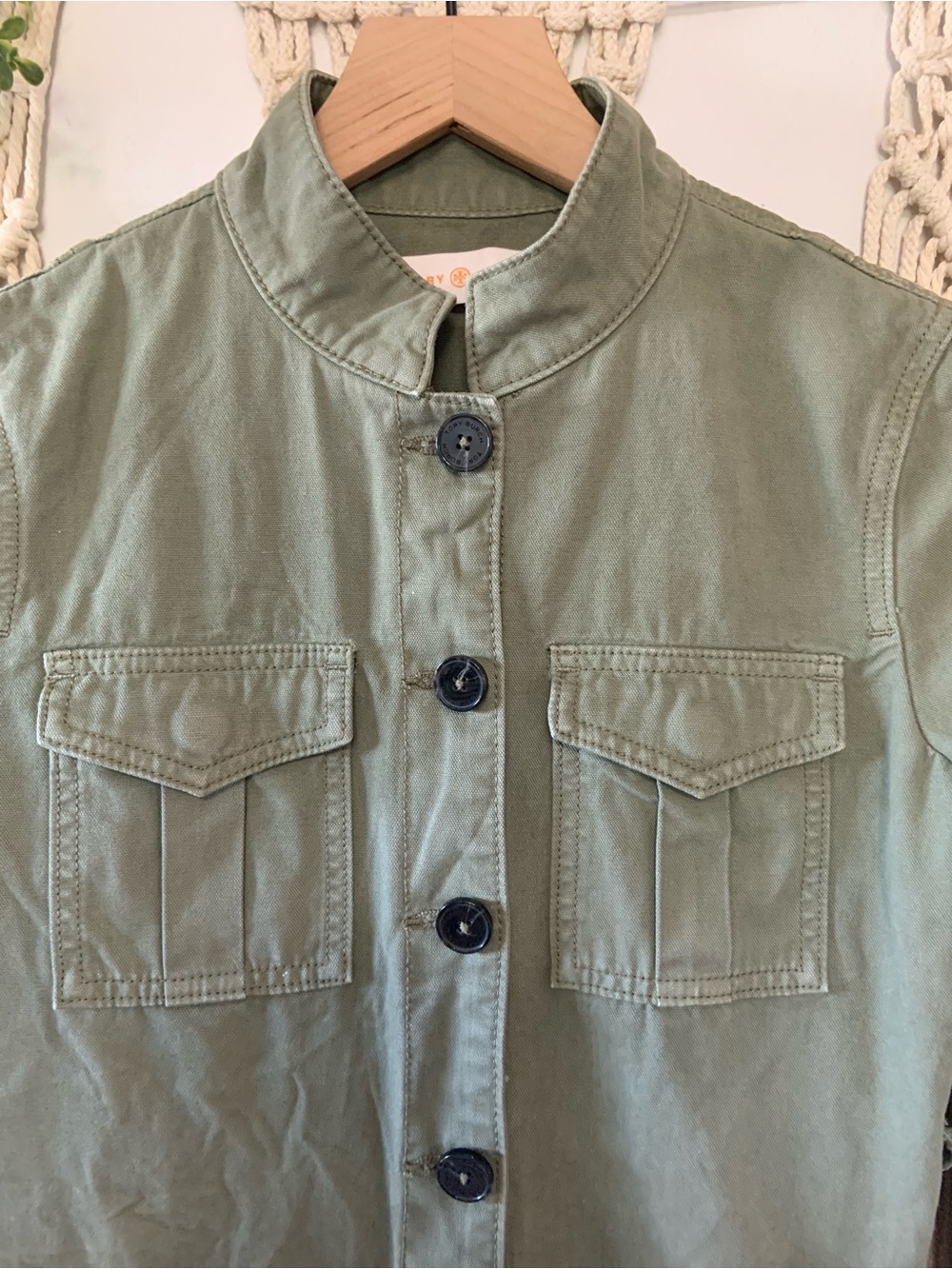 TORY BURCH Field Military Utility Lace Up Jacket Green Size XS - Picture 4 of 16